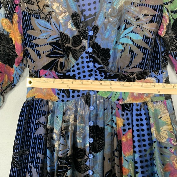 Johnny Was Lanai Burnout Beesley Dress - C33922A8 - XXS Boho Sheer Velvet - Picture 5 of 10